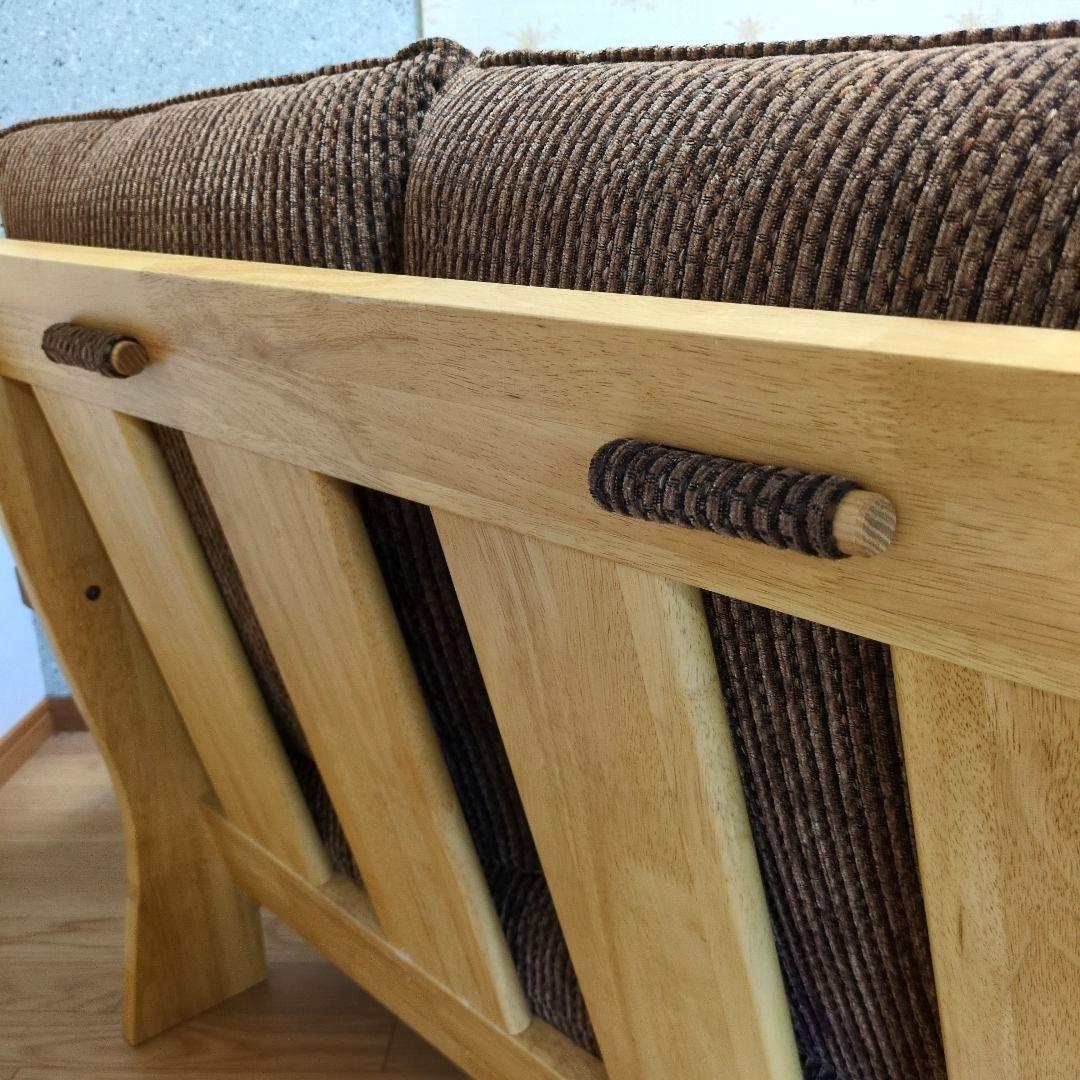 【atsun_katsun】木製フレーム 3人掛けソファ