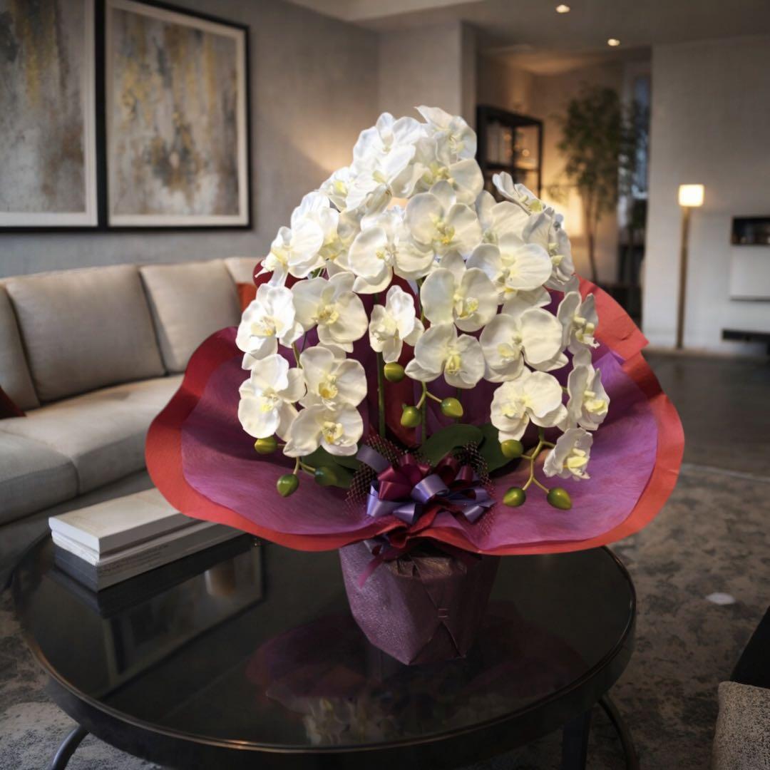 光触媒　人工観葉植物　ウォールグリーン　フェイクグリーン　胡蝶蘭7640tpgj