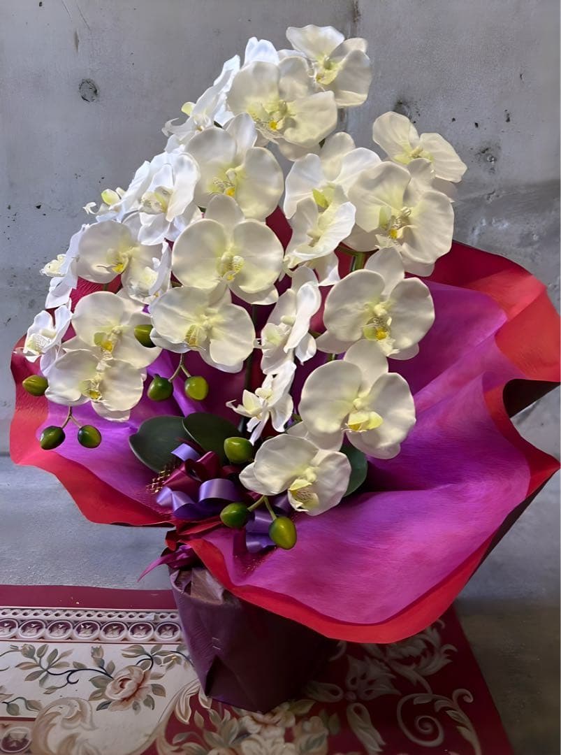 光触媒　人工観葉植物　ウォールグリーン　フェイクグリーン　胡蝶蘭7640tpgj
