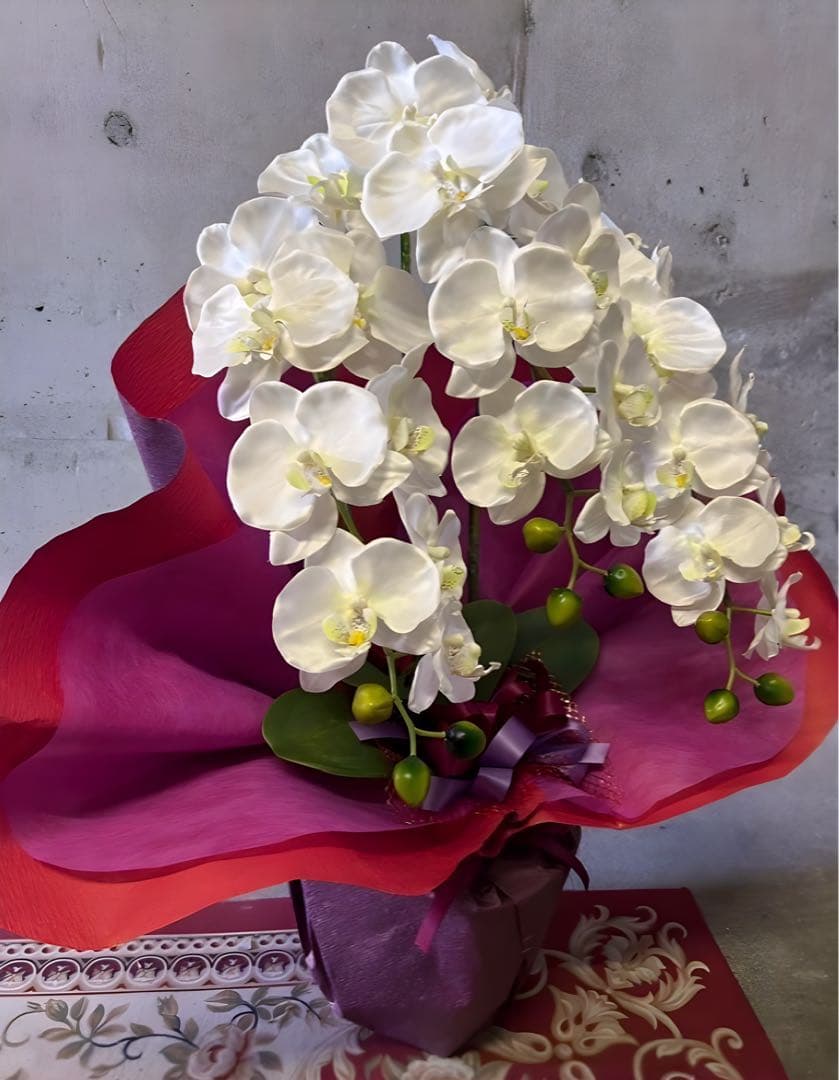 光触媒　人工観葉植物　ウォールグリーン　フェイクグリーン　胡蝶蘭7640tpgj