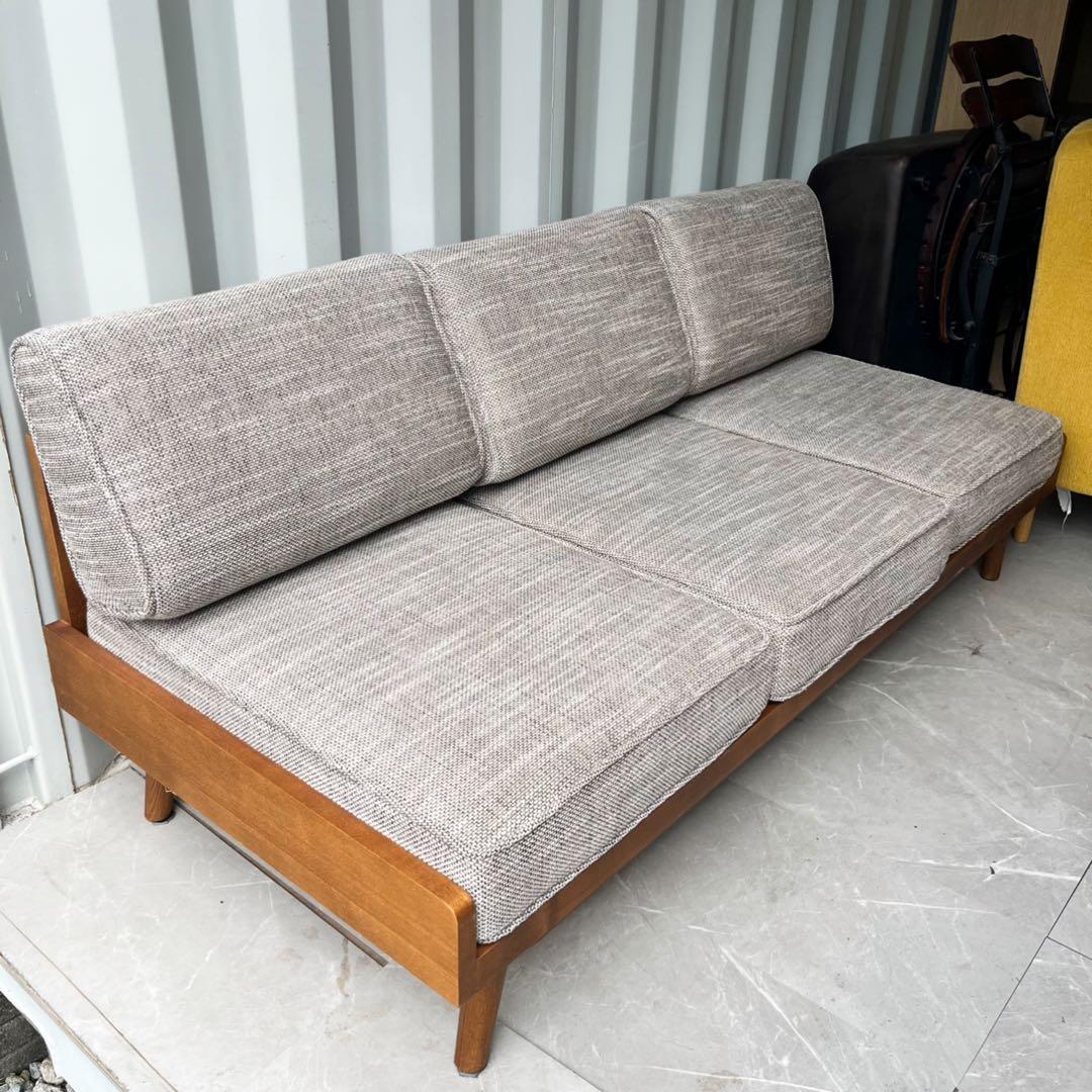 取付無料！ウニコ アルベロ 北欧風ナチュラルベージュファブリック3人掛けソファ✨