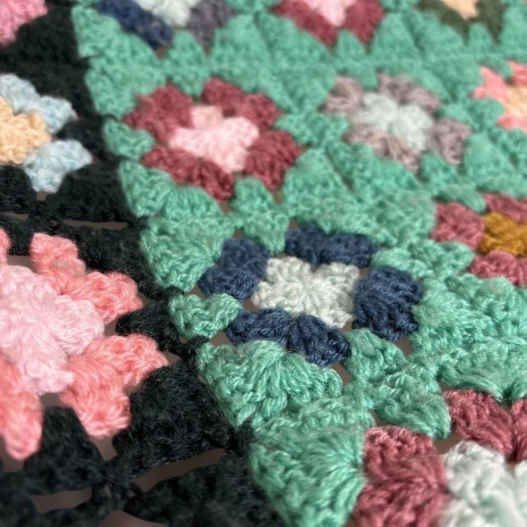 手編み マルチカバー モチーフ80cm☓122cm おくるみ　ひざ掛け