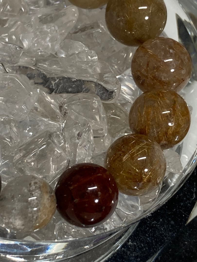 お勧め！　天然石　大玉　ルチルクォーツ　ブレスレット