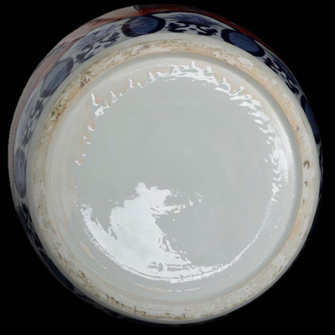 伊万里焼 赤絵金彩 花鳥蝶図 特大花瓶 95㎝ 大型飾壺 豪華絢爛 古美術 骨董