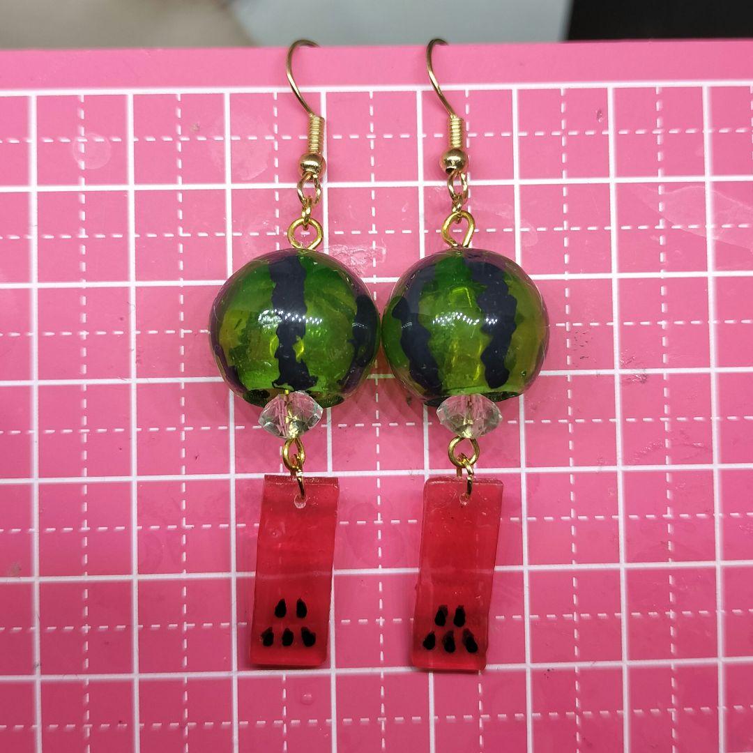 スイカ　風鈴ピアス