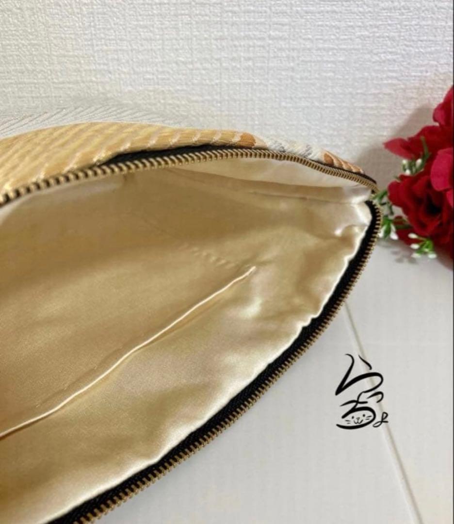 帯リメイク 松菱文様 クラッチバッグ