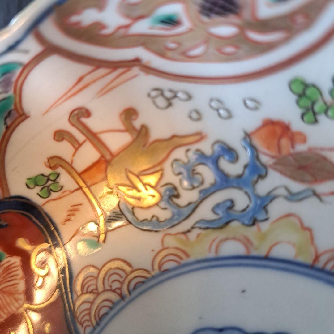 「金彩うさぎに 青海波(せいがいは)」古伊万里皿(直径15cm )3客セット 骨