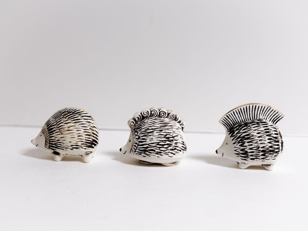 Lisa Larson 金のはりねずみ3兄弟セット　限定333