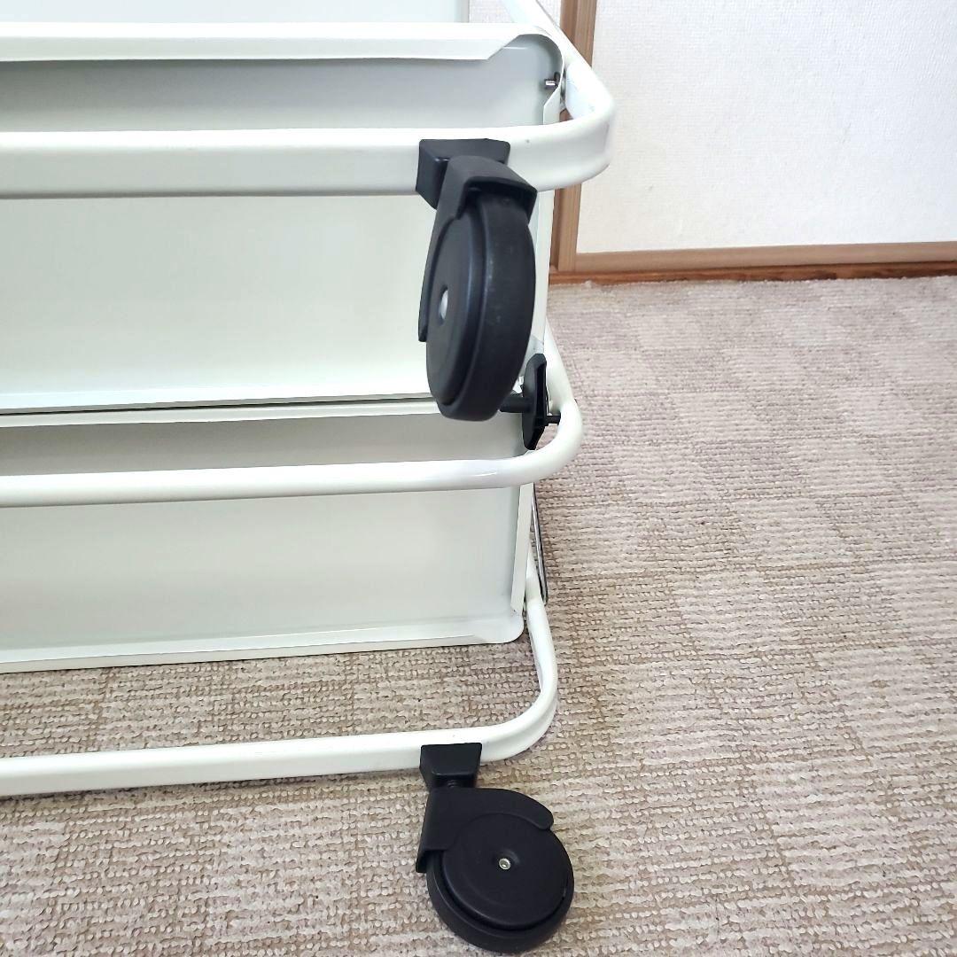 ライフハイト 折りたたみ式 サイドカート キッチンワゴン ホワイト キャスター付