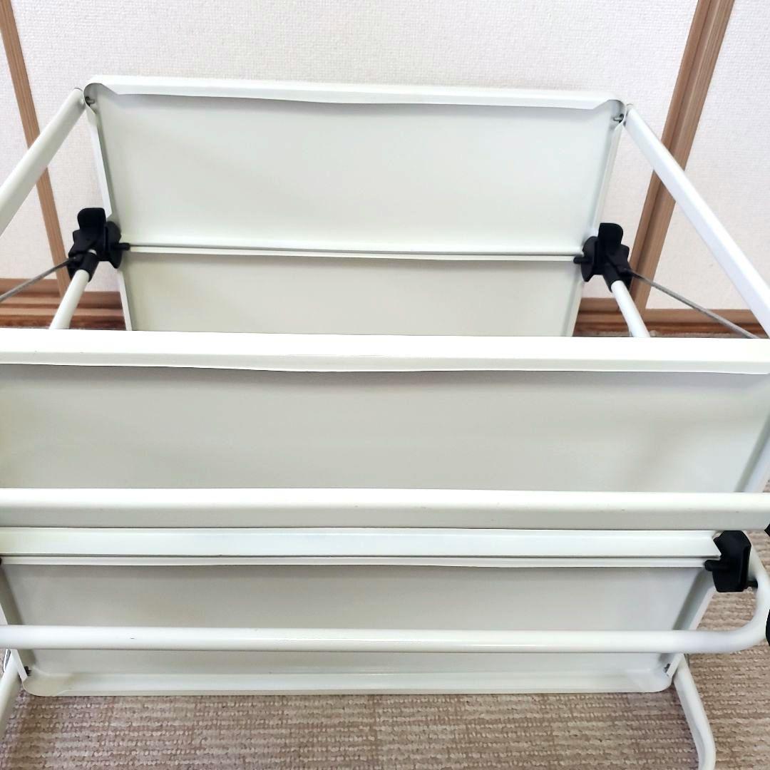 ライフハイト 折りたたみ式 サイドカート キッチンワゴン ホワイト キャスター付