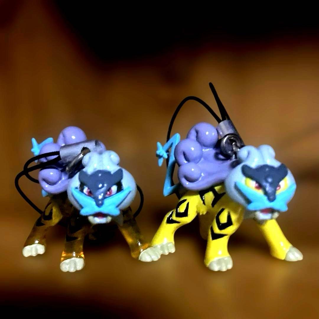 ポケモン　3犬　エンテイ　スイクン　ライコウ　ストラップ　根付けクリアノーマル