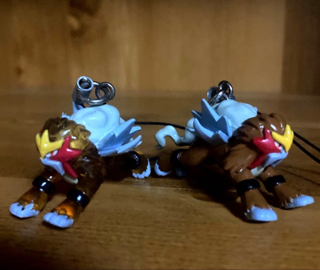 ポケモン　3犬　エンテイ　スイクン　ライコウ　ストラップ　根付けクリアノーマル