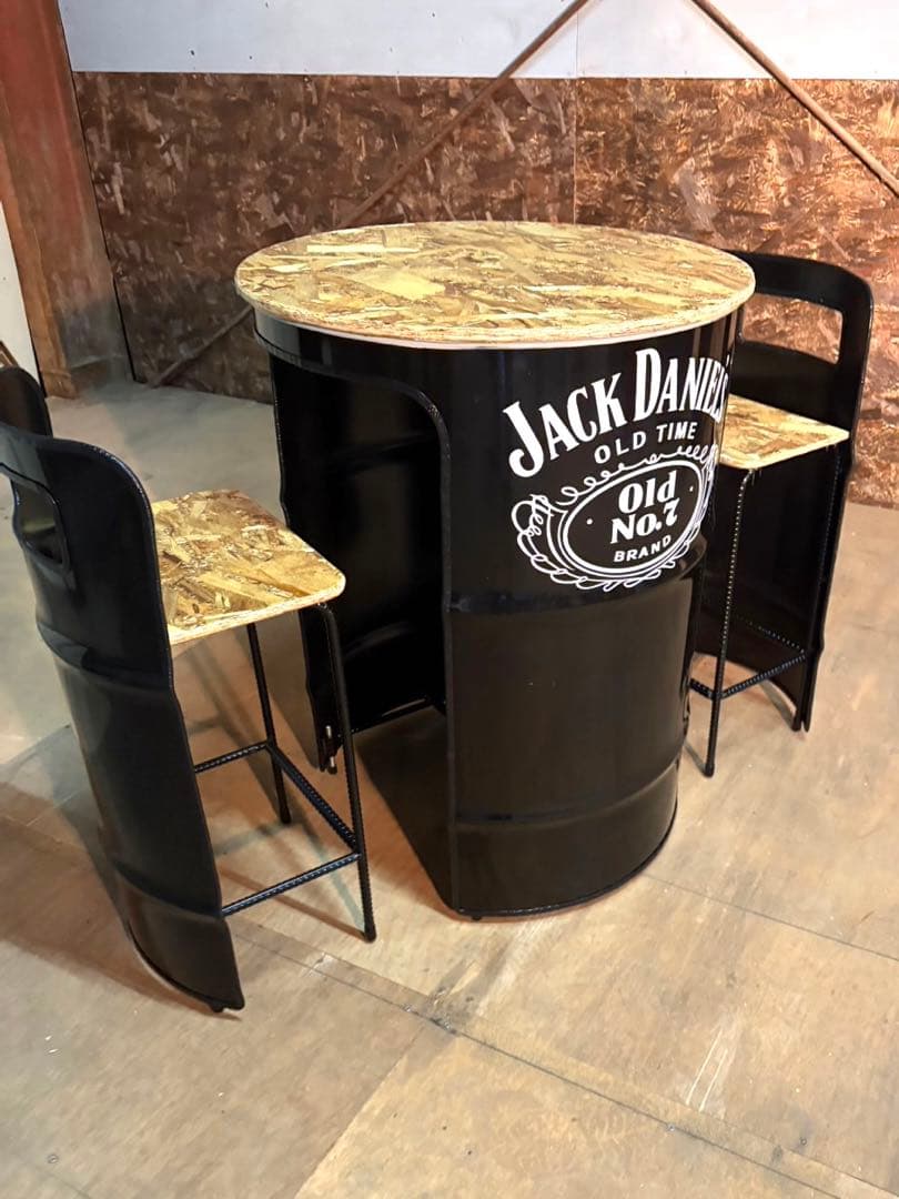 ドラム缶リメイクテーブルセット　☆送料無料☆