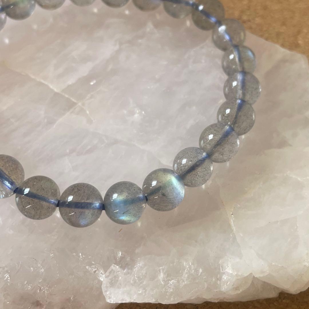 【レインボーラブラドライト】天然石 ブレスレット 約8㎜ 約16.5㎝