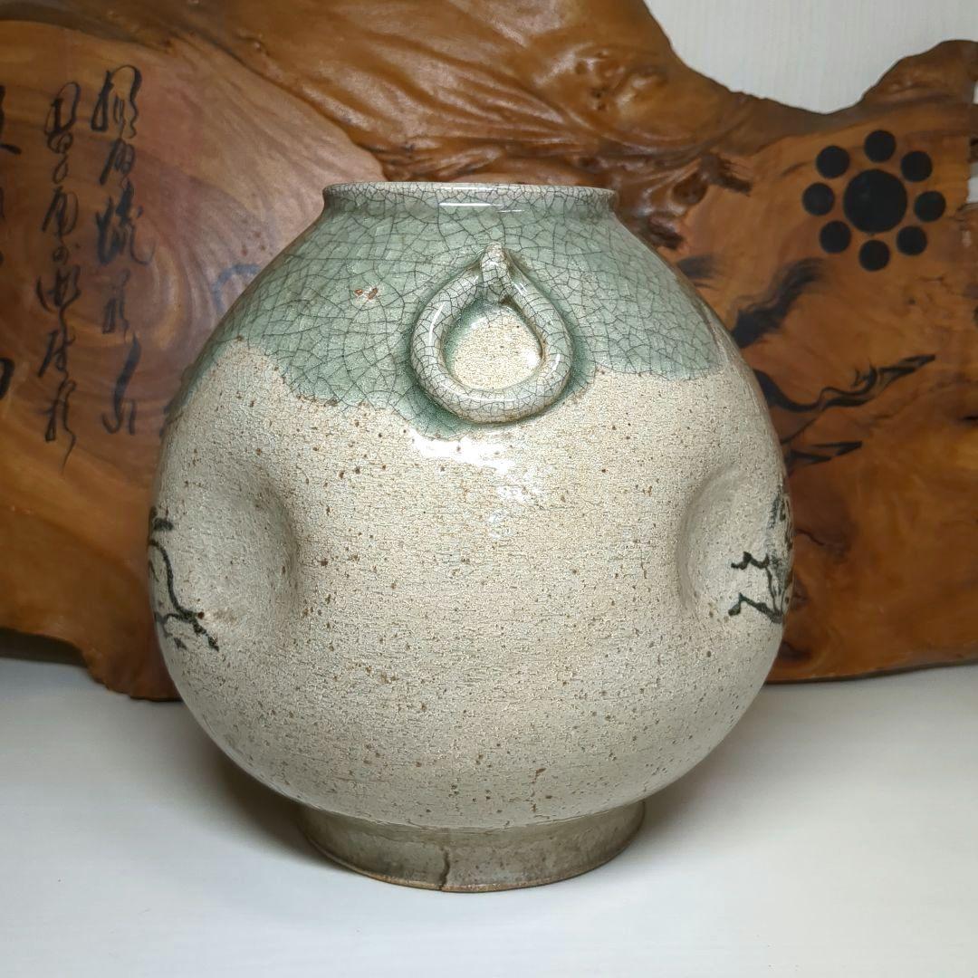 相馬駒焼 　田代窯 　 田代法橋　 田代清治右衛門 駒絵　骨董　花瓶　飾り壺