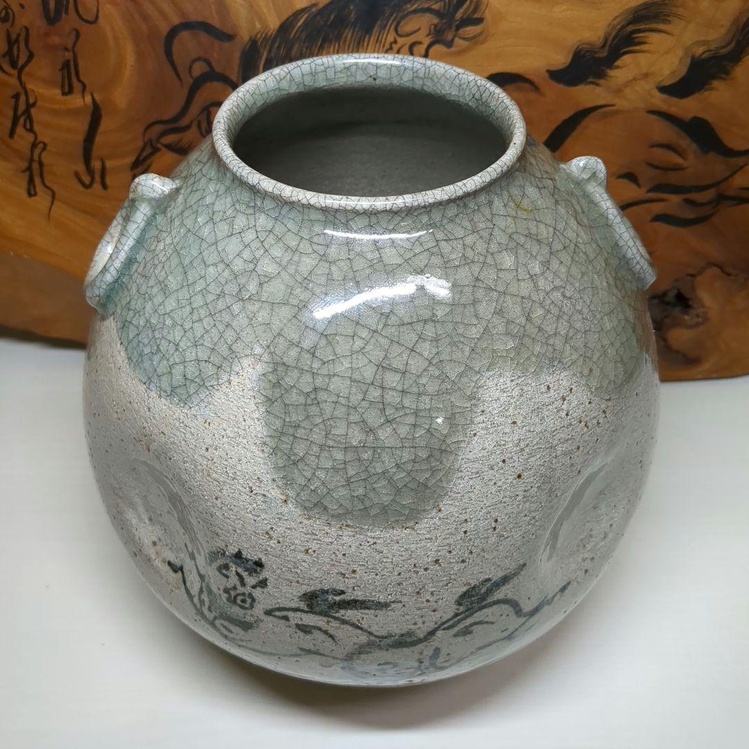 相馬駒焼 　田代窯 　 田代法橋　 田代清治右衛門 駒絵　骨董　花瓶　飾り壺