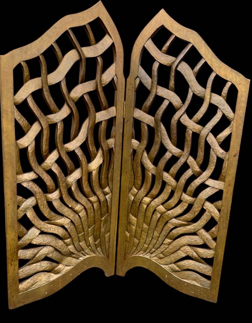 ☆衝立☆アンティーク☆アジアン☆パーテーション☆木工工芸品☆重量物