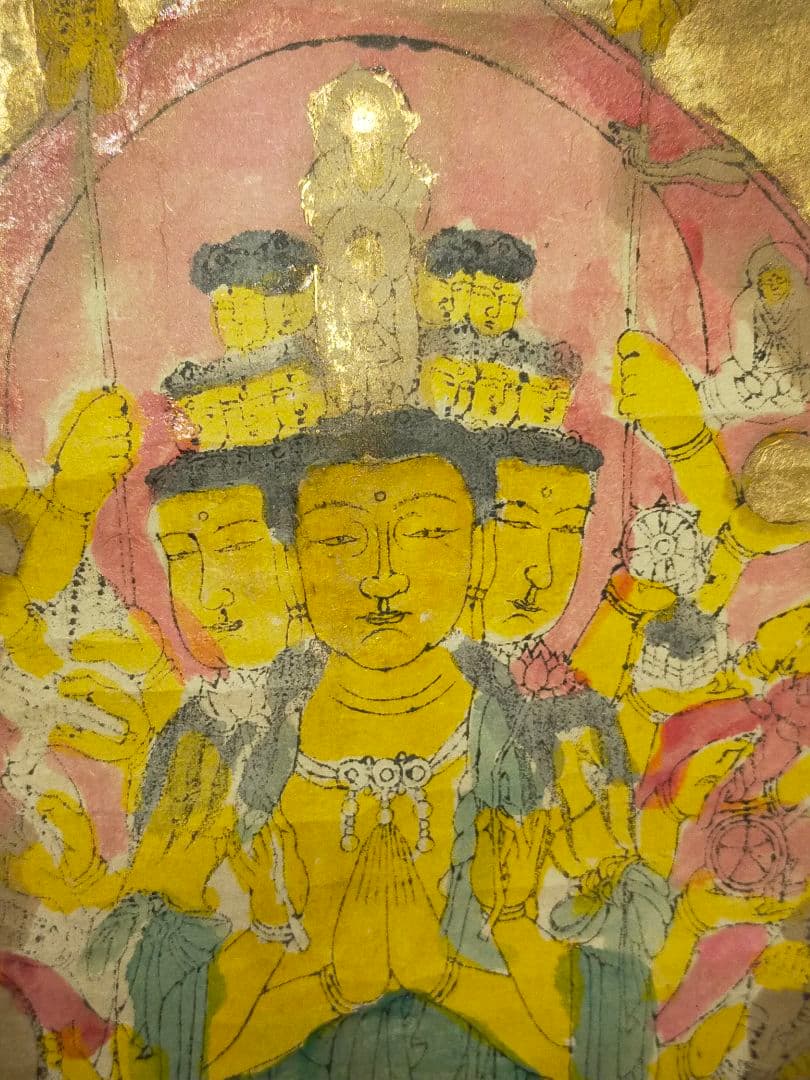 ♥掛軸　木版　手彩色　土佐国 足摺山 金剛福寺　掛け軸　骨董品　仏像
