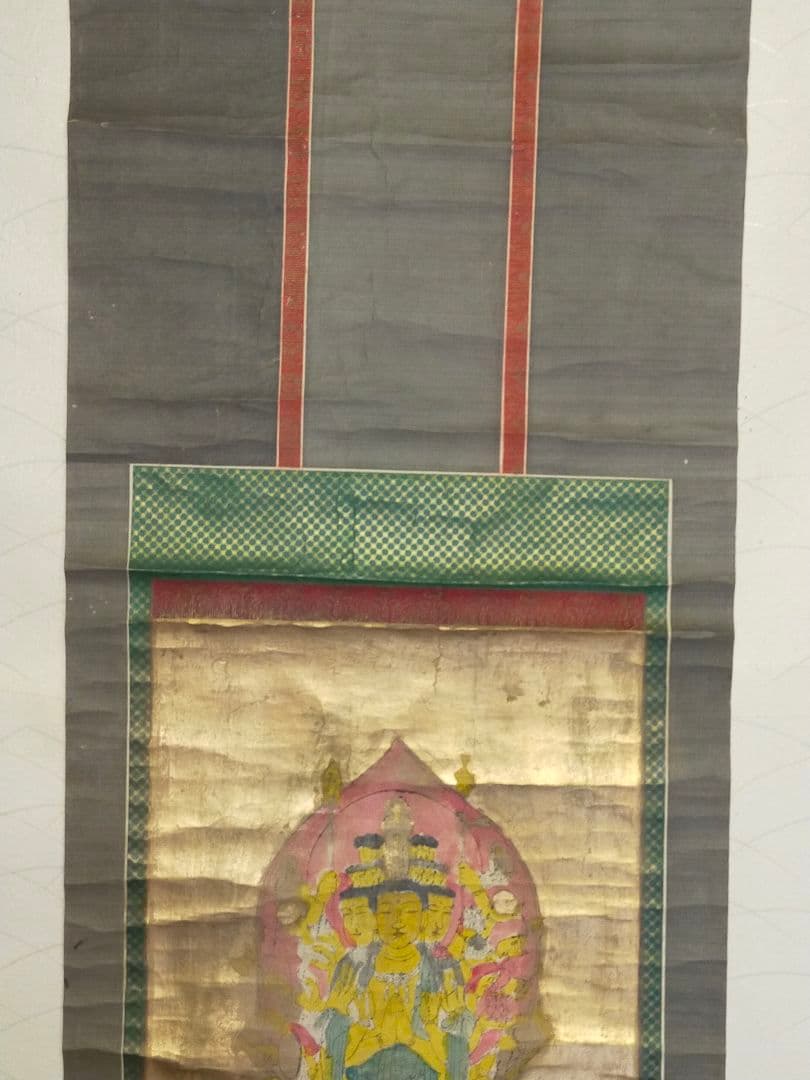 ♥掛軸　木版　手彩色　土佐国 足摺山 金剛福寺　掛け軸　骨董品　仏像