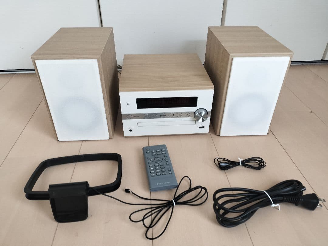 Pioneer X-CM56　パイオニア　ミニコンポ ホワイト ナチュラルウッド