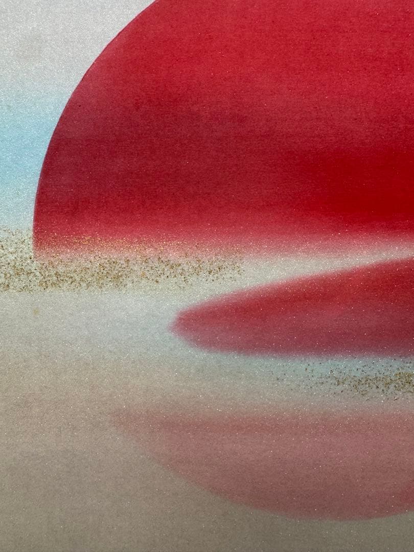 【56】中村祥仙 黎明三友 三幅対 掛軸 肉筆 絹本 共箱 山水図 日本画