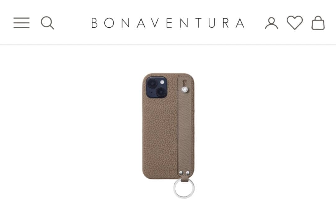 ボナベンチュラ iPhone13 バックカバーケース ストラップ付き