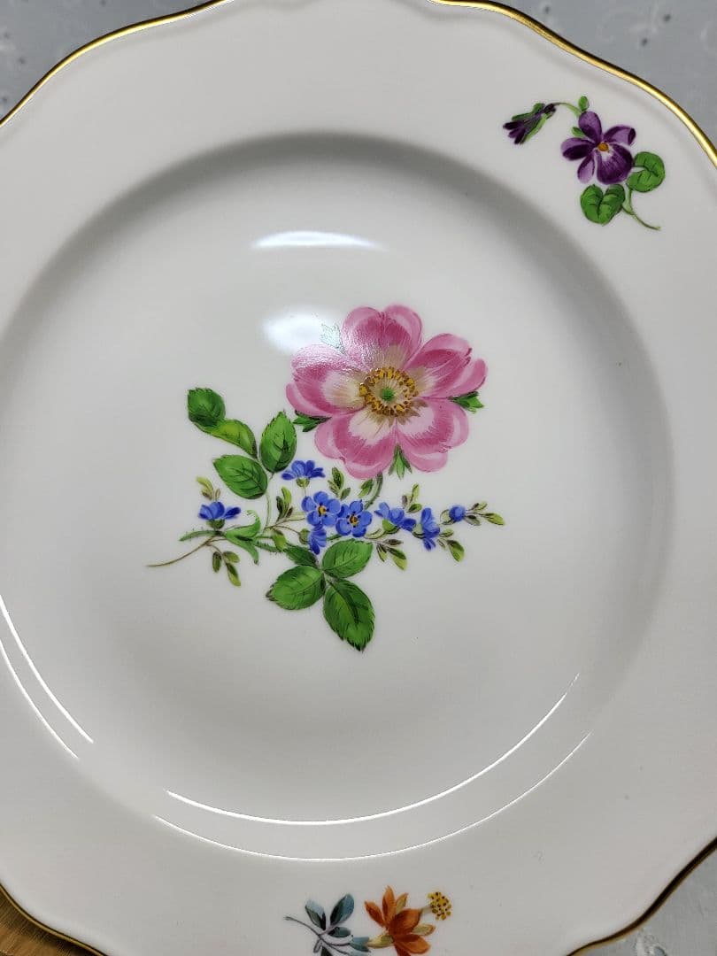 未使用近❤マイセン ベーシックフラワー 2つの花 プレート皿 ケーキ デザート④