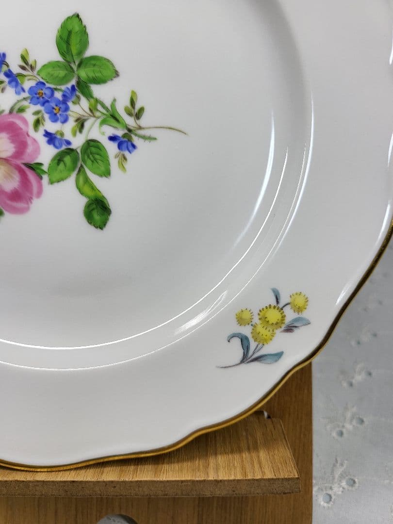 未使用近❤マイセン ベーシックフラワー 2つの花 プレート皿 ケーキ デザート④