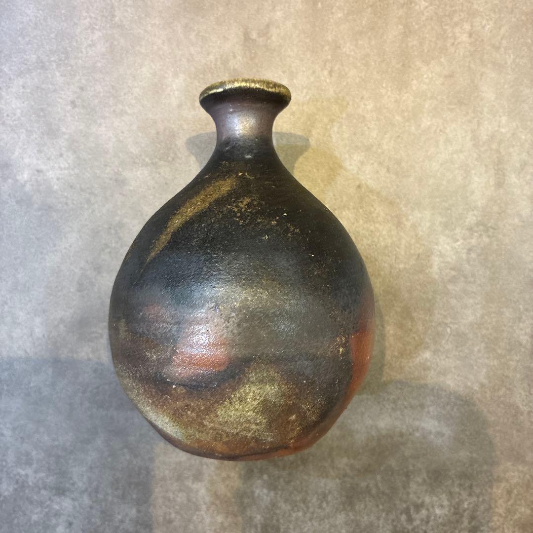 重要無形文化財　松井興之　備前焼　徳利　桐箱　四方桟