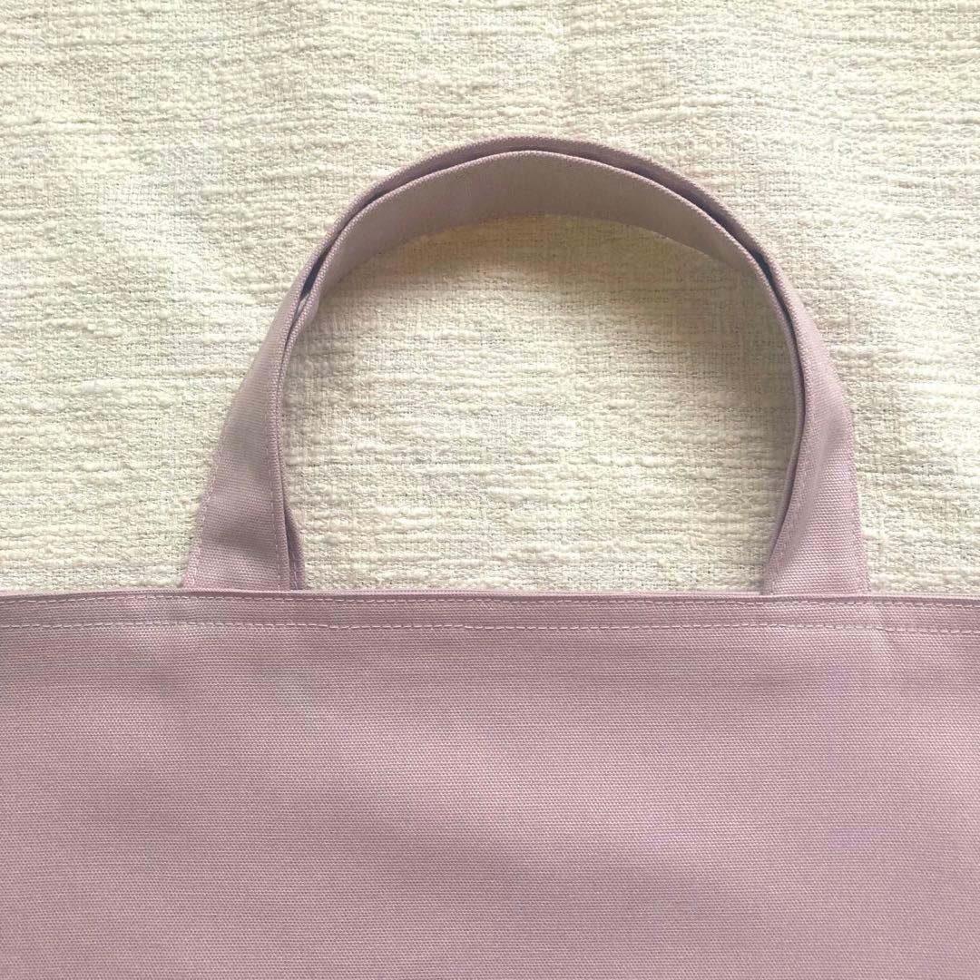 小花柄フリルレッスンバッグ　スモーキーピンク　両面フリル　ハンドメイド