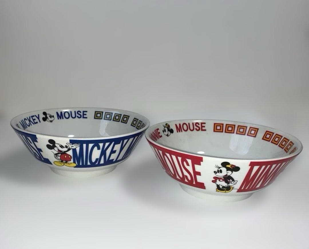 希少◆ディズニーミッキーマウス・ミニーマウス 丼2個セットSango Japan