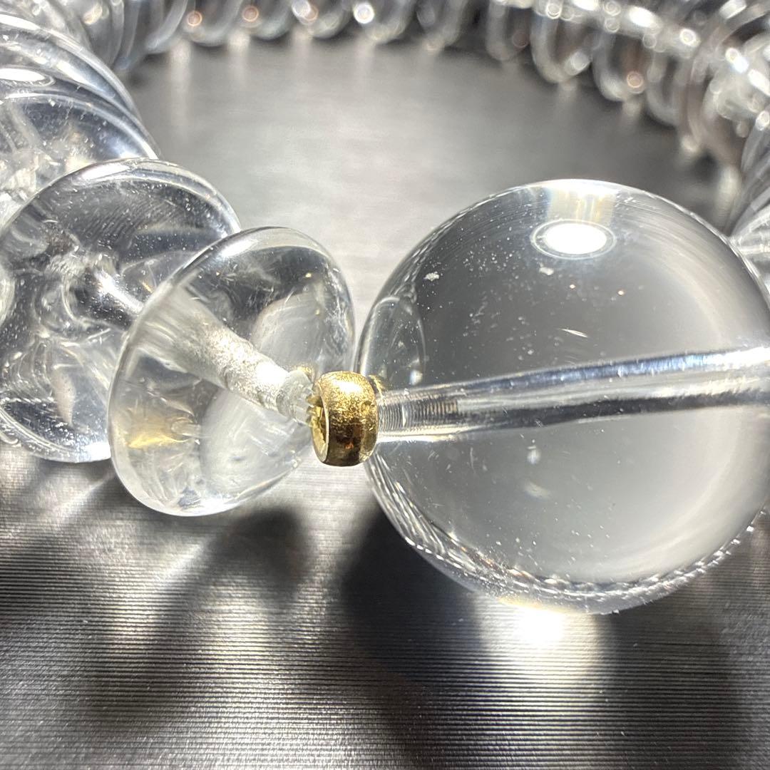 水晶 ソロバンカット 18kロンデル デザインブレスレット