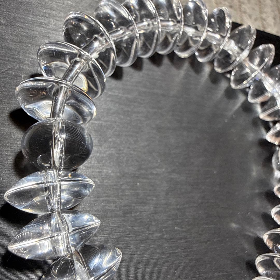 水晶 ソロバンカット 18kロンデル デザインブレスレット