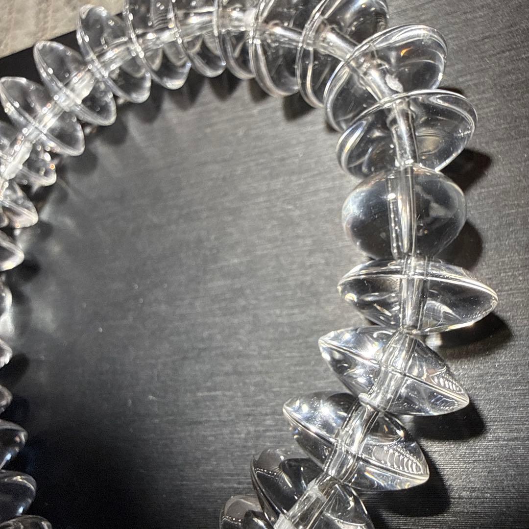 水晶 ソロバンカット 18kロンデル デザインブレスレット