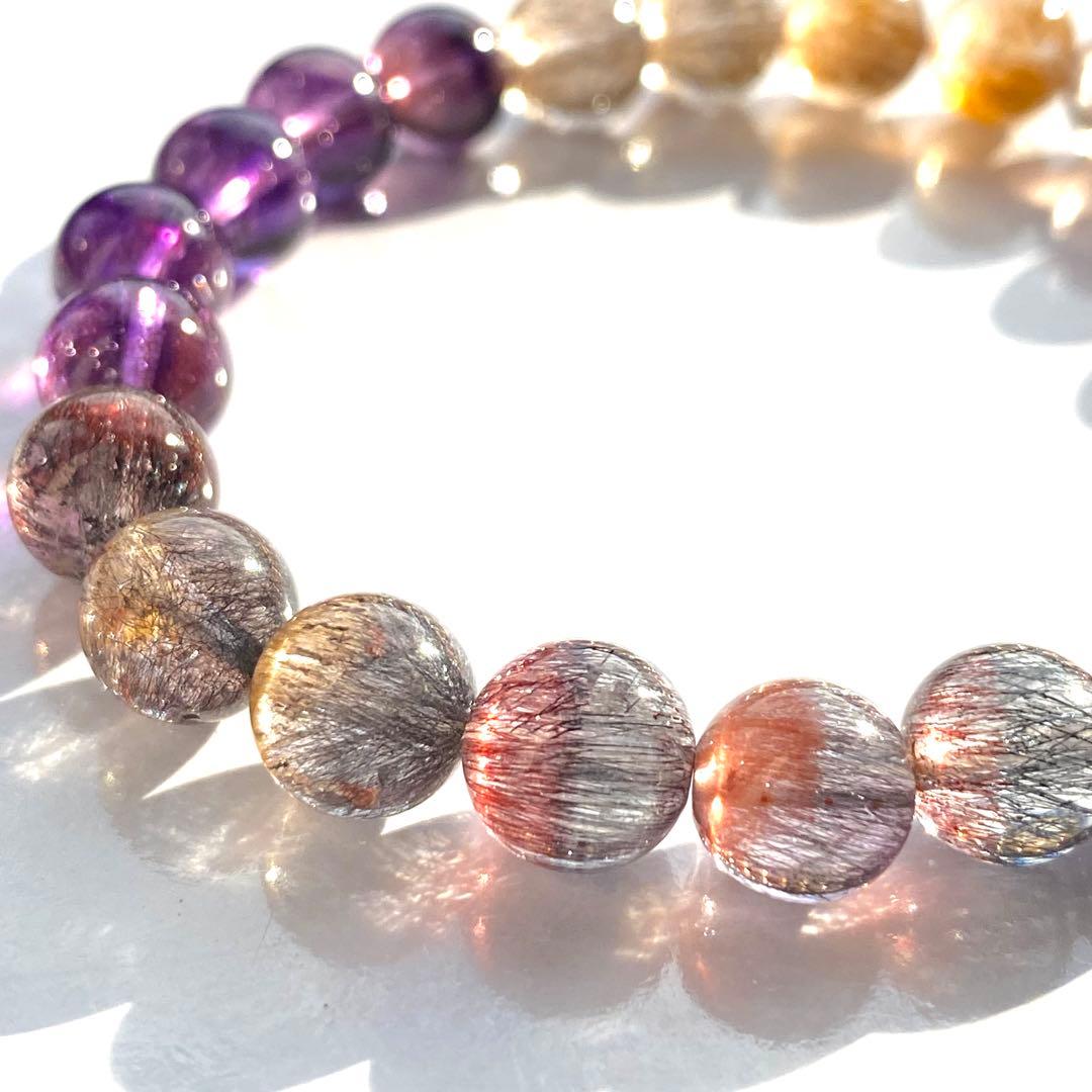 高品質　スーパーセブン　セイクリッドセブン　ブレスレット　天然石　マルチカラー