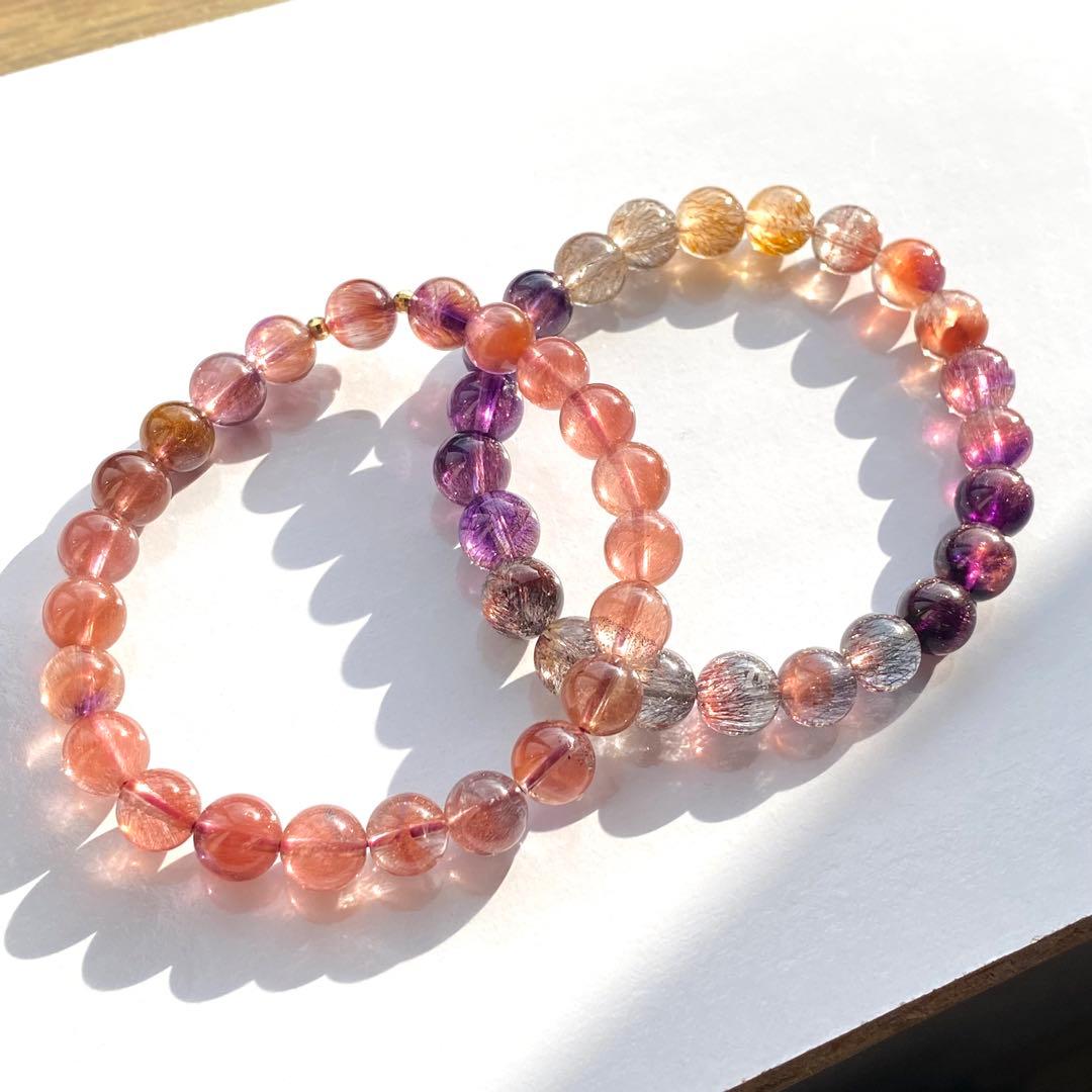 高品質　スーパーセブン　セイクリッドセブン　ブレスレット　天然石　マルチカラー