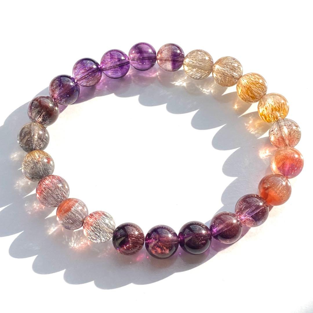 高品質　スーパーセブン　セイクリッドセブン　ブレスレット　天然石　マルチカラー