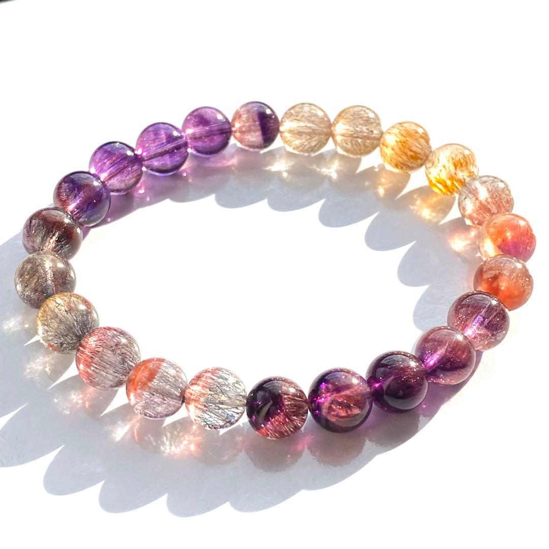 高品質　スーパーセブン　セイクリッドセブン　ブレスレット　天然石　マルチカラー