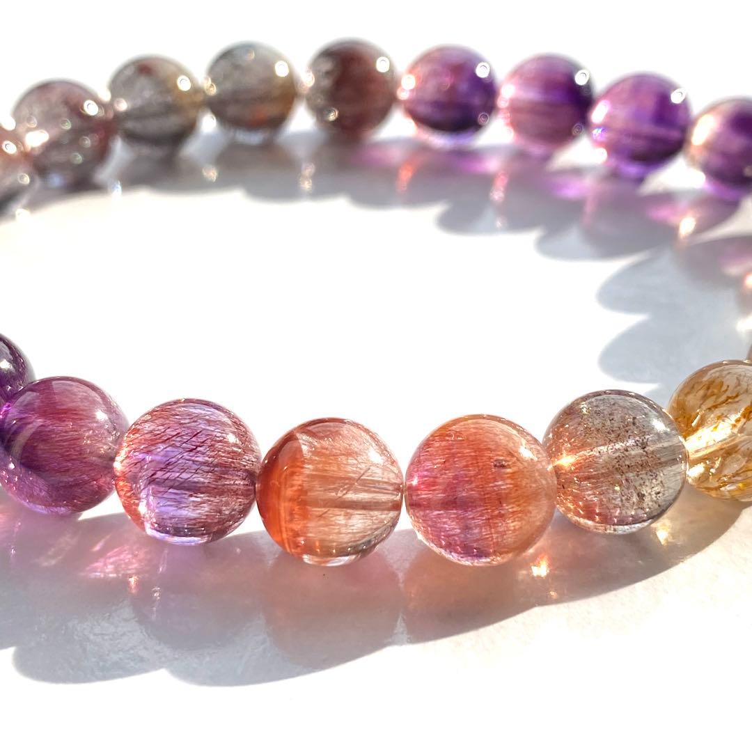 高品質　スーパーセブン　セイクリッドセブン　ブレスレット　天然石　マルチカラー