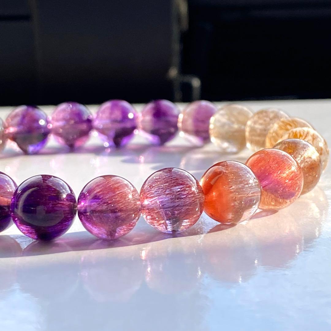 高品質　スーパーセブン　セイクリッドセブン　ブレスレット　天然石　マルチカラー