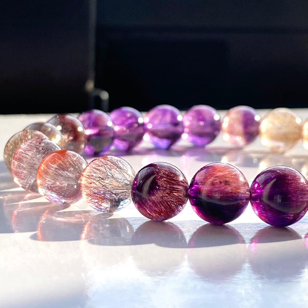 高品質　スーパーセブン　セイクリッドセブン　ブレスレット　天然石　マルチカラー