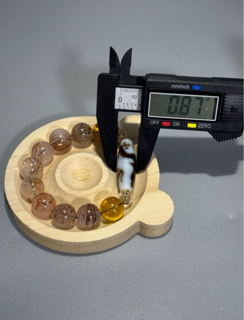 至純 騎龍観音白天珠　天然石水晶ビーズブレスレット