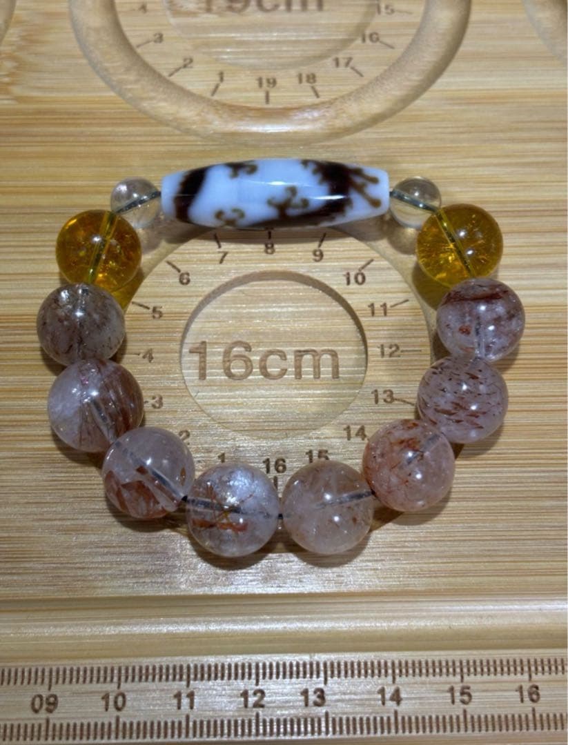 至純 騎龍観音白天珠　天然石水晶ビーズブレスレット