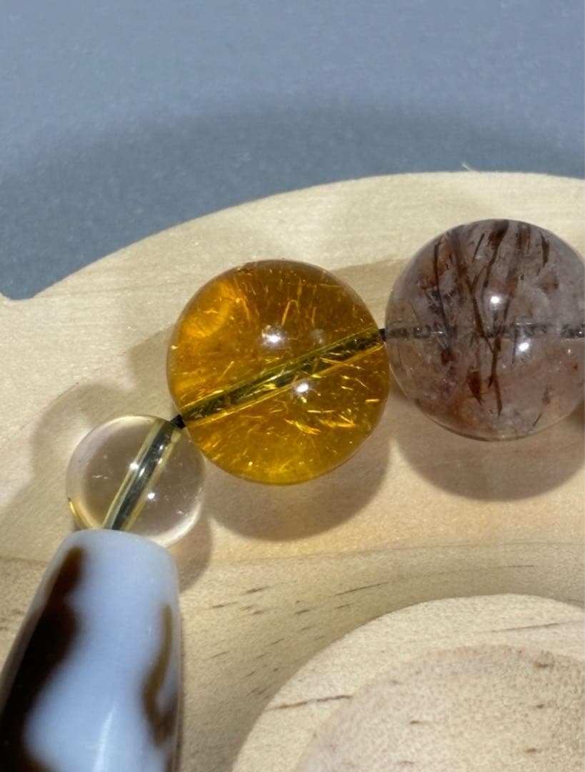 至純 騎龍観音白天珠　天然石水晶ビーズブレスレット