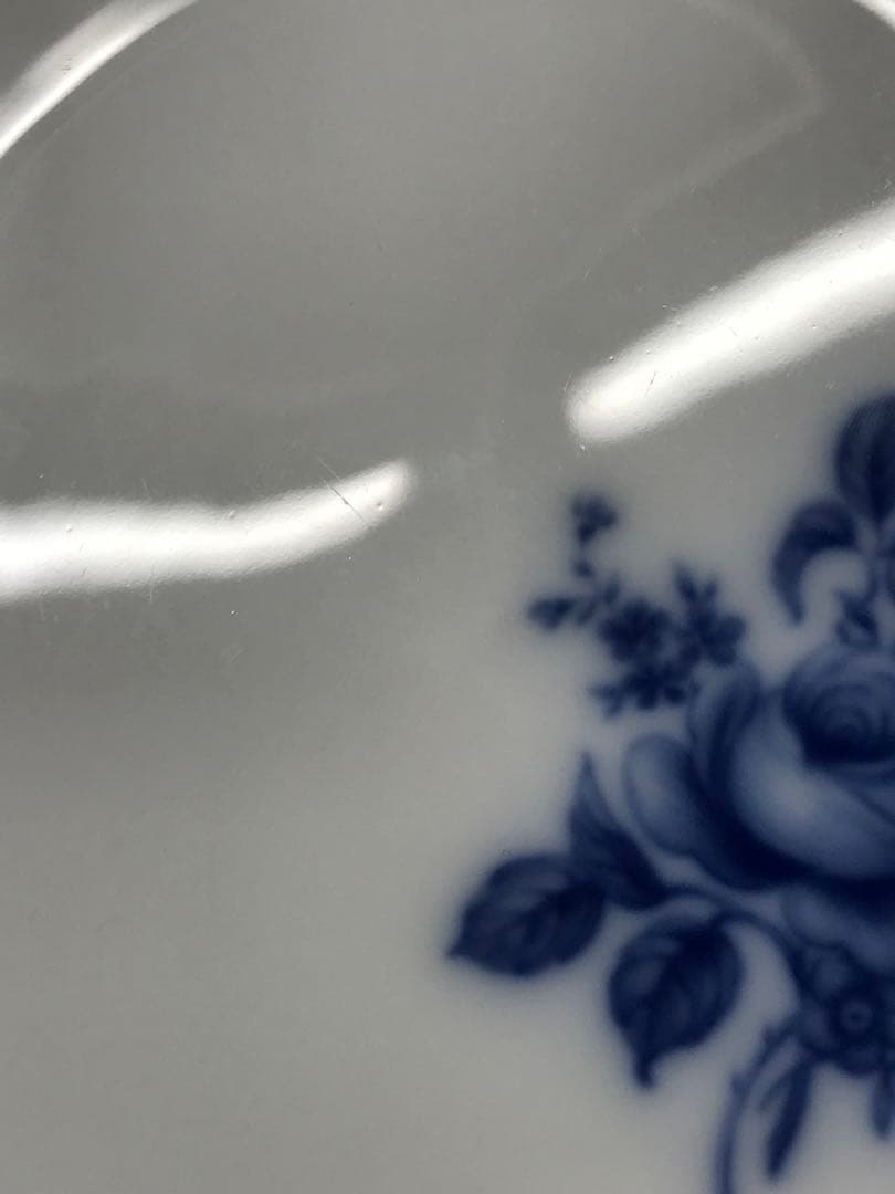 【USED】大倉陶園　花　花柄　ブルー　プレート　23cm 6P