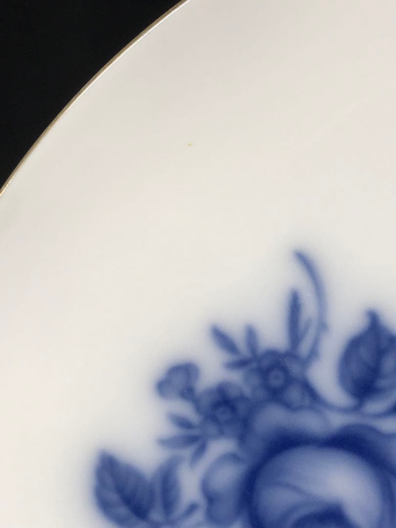 【USED】大倉陶園　花　花柄　ブルー　プレート　23cm 6P