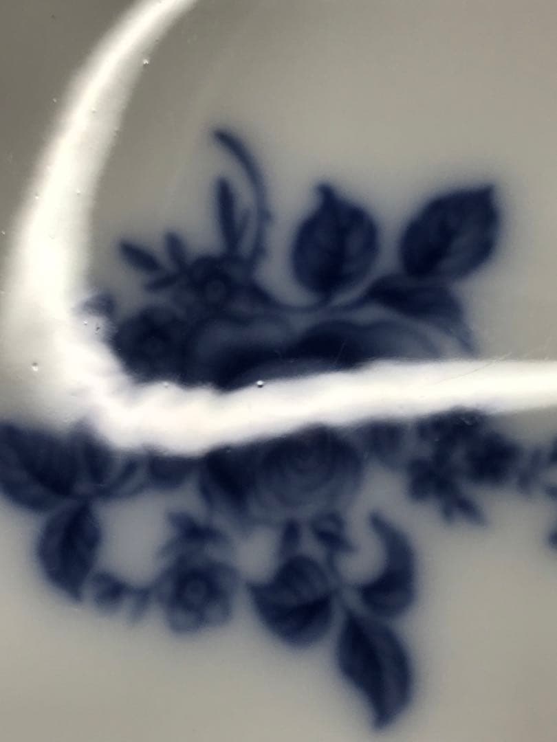 【USED】大倉陶園　花　花柄　ブルー　プレート　23cm 6P