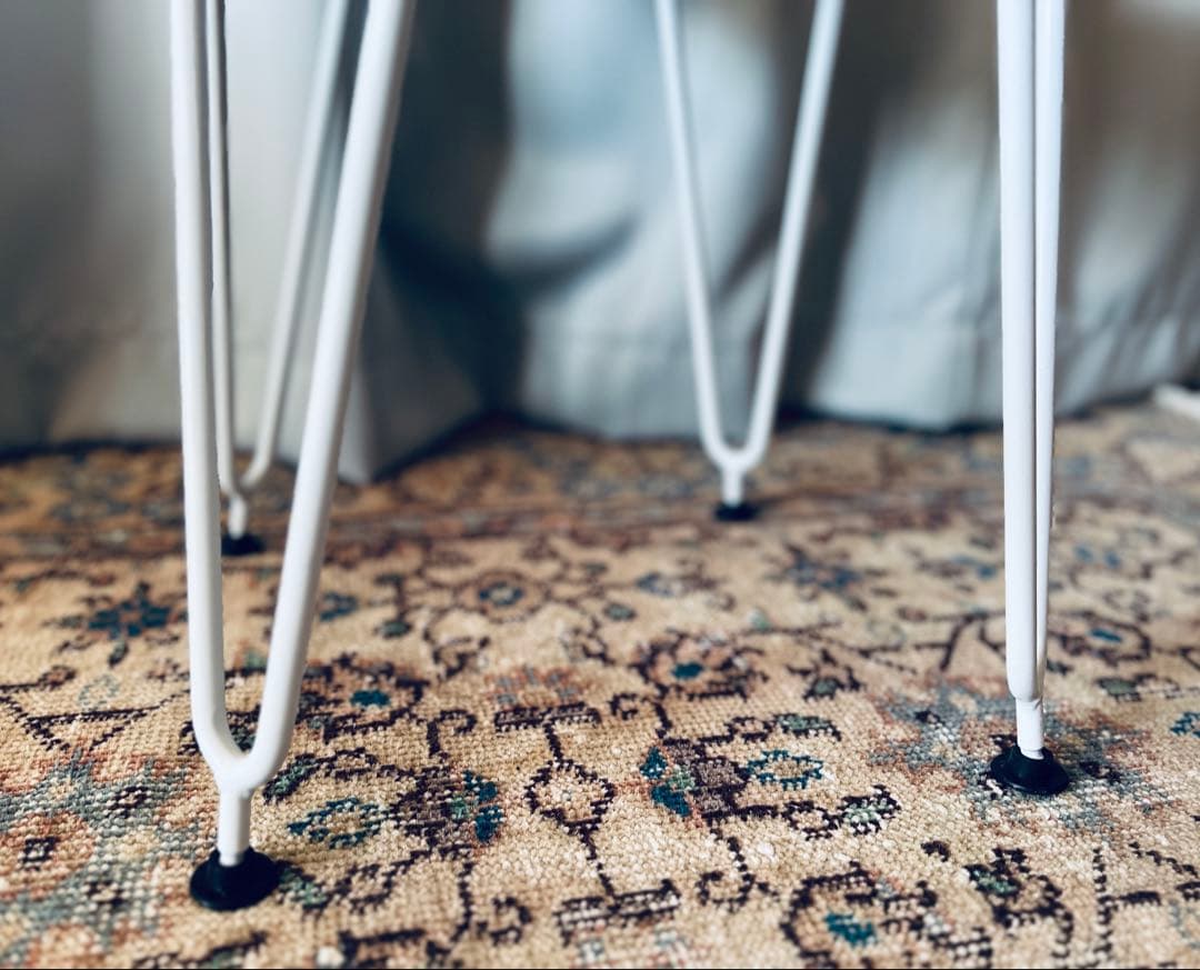 ファースツール ふわふわファー付きスツール ピュアホワイト