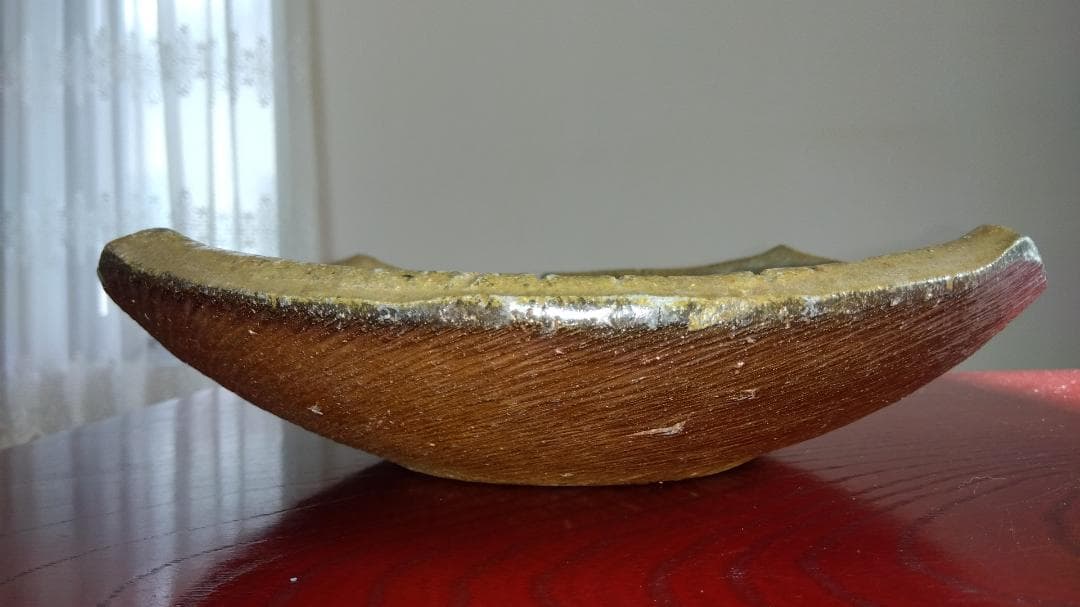 越前焼の名工　白越不朝（塩越窯）自然灰釉究極美が逸品灰釉美四方角中盛皿No:5