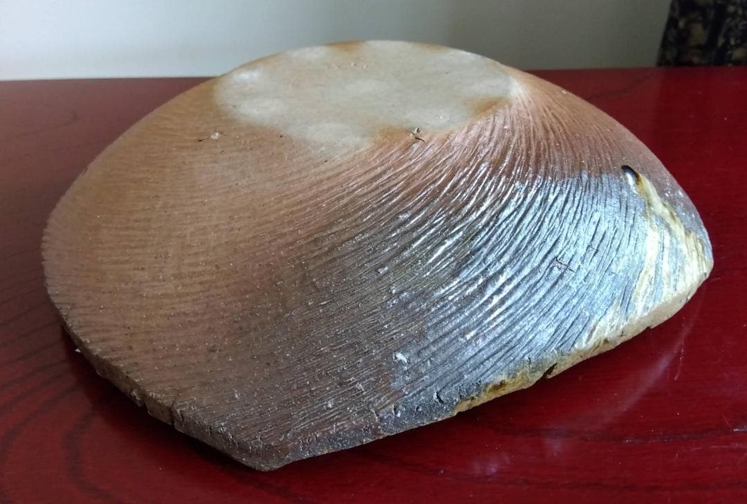 越前焼の名工　白越不朝（塩越窯）自然灰釉究極美が逸品灰釉美四方角中盛皿No:5